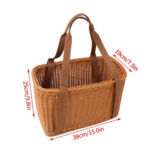 panier de pique-nique en osier pour rangement et courses - vue 20 sur 22