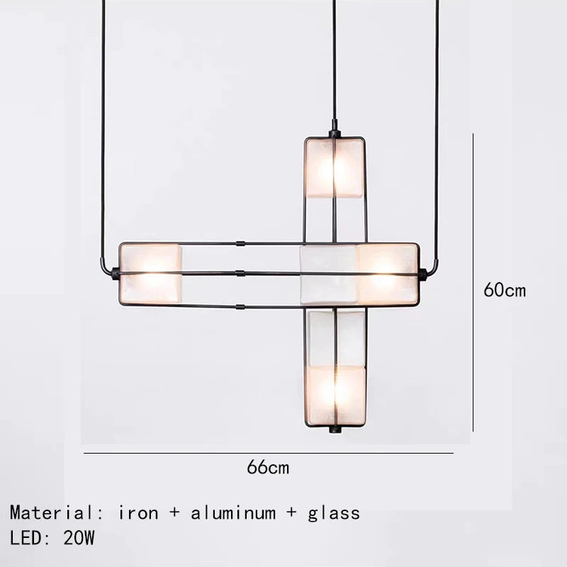 lustre art déco en verre et métal pour hôtel et bar - vue 10 sur 12