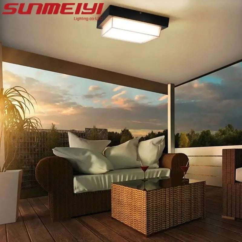 plafonnier extérieur étanche moderne pour jardin et balcon - vue 6 sur 8