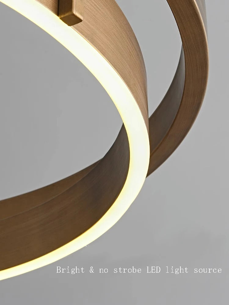 lustre nordique bronze brossé suspension simple led