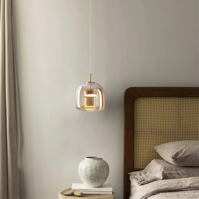 Suspension LED en verre au design nordique moderne - vue 4 sur 20