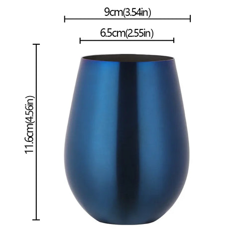 Verres a vin ronds acier inoxydable style bar