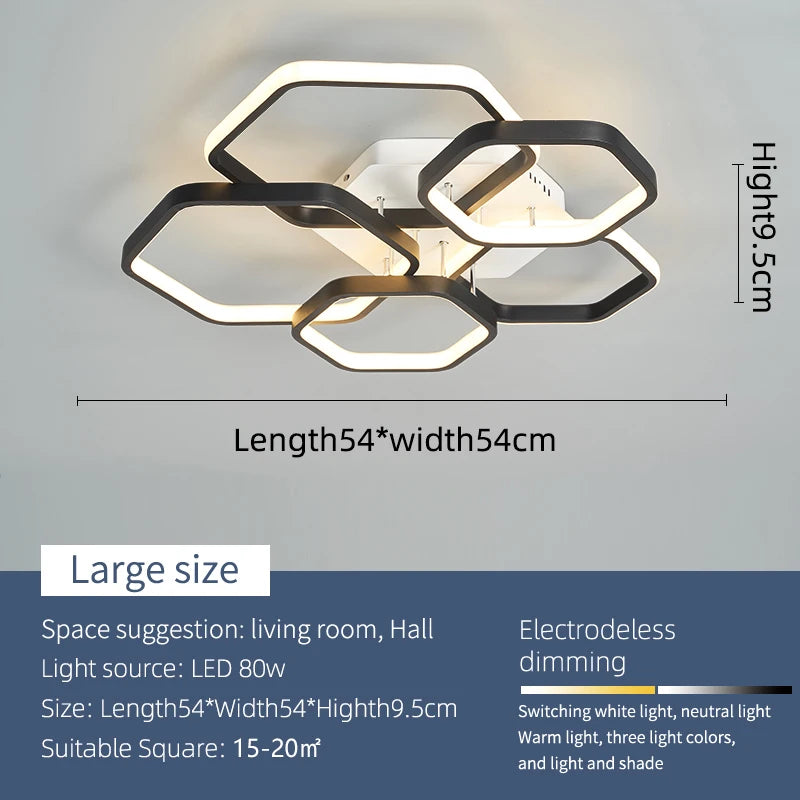 Modern Led Chandelier For Living Rooms, Bedrooms, Children's Rooms, Home Chandeliers, Working Together With Smart Home - vue 7 sur 9