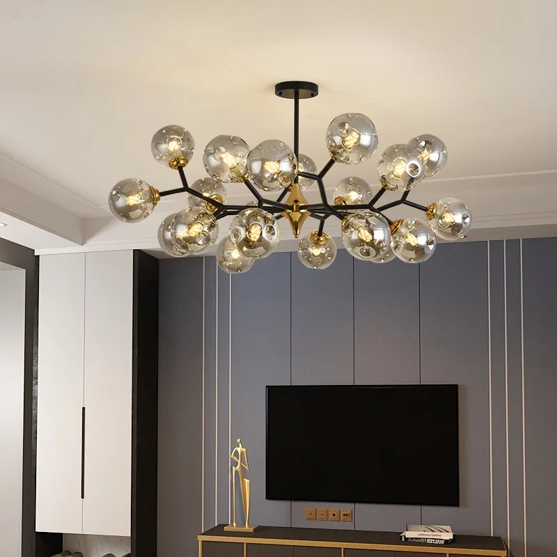 lustre nordique led en verre suspendu pour décoration intérieure - vue 2 sur 14