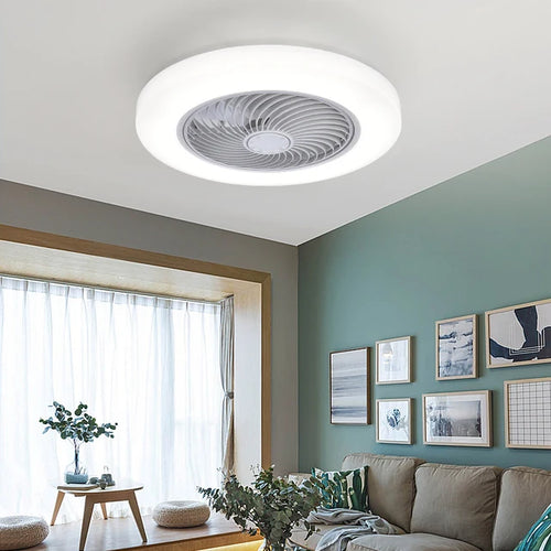 ventilateur de plafond avec télécommande dimmable et lumière LED minimaliste - vue 12 sur 11