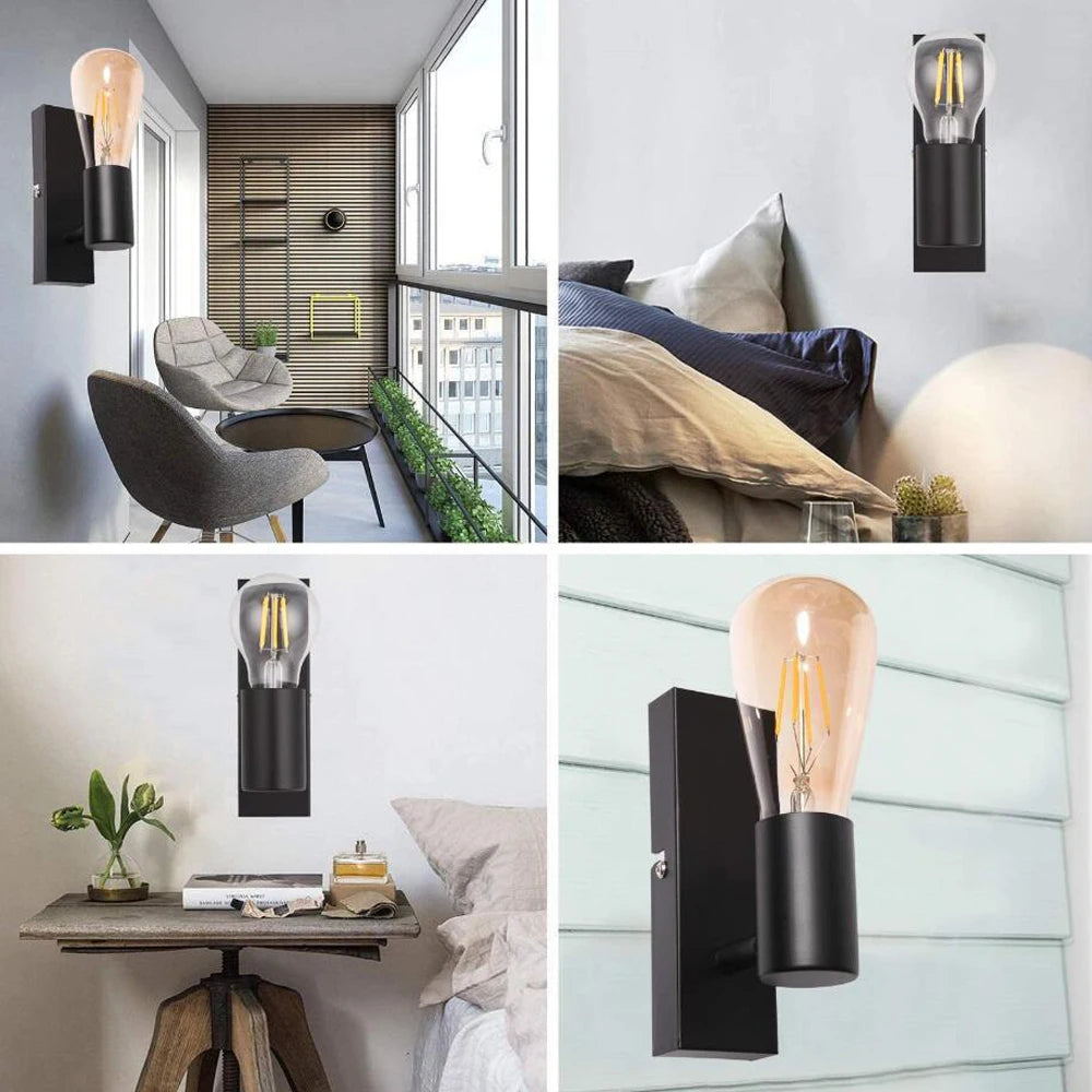 applique murale nordique en fer forgé rétro led vintage - vue 6 sur 12