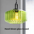 lustre rétro suspendu en verre avec lumière led décorative