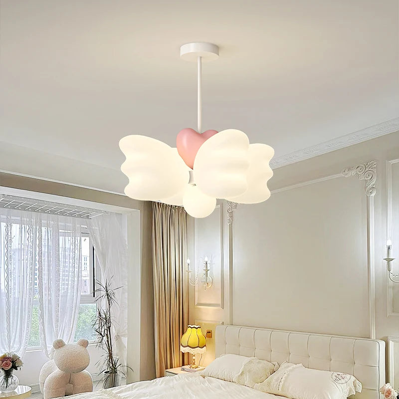 lustre créatif pour enfants avec ailes d'ange led décoratif - vue 5 sur 8