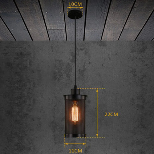 E27 Industrial Cage Ceiling Pendant Light,Wire Cage Loft Pendant Lamp Shade Small Hanging Lighting Fixture - vue 7 sur 6