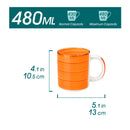Service tasses grès motif artisanal grande capacité