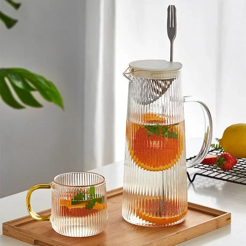Bouilloire verre transparent résistante chaleur boissons froides poignée