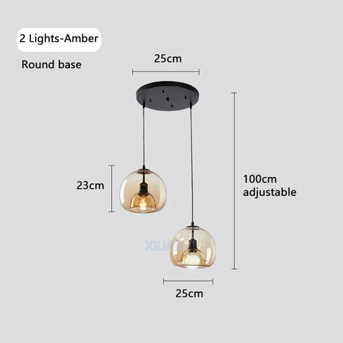 lustre moderne en verre pour éclairage intérieur suspendu - vue 15 sur 16