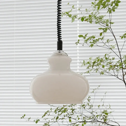 suspension en verre poire style vintage en fer moderne - vue 4 sur 9