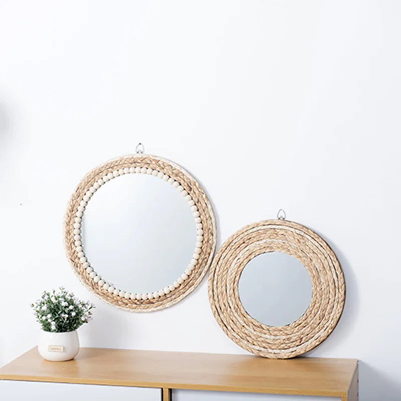 miroirs décoratifs en raphia pour une décoration murale élégante - vue 4 sur 13