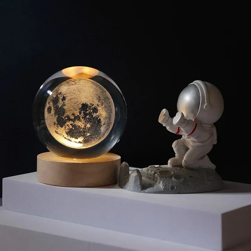 boule de cristal 3D système solaire planète lumineuse cadeau passionnés espace - vue 9 sur 10