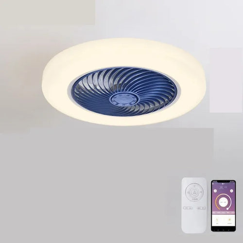 ventilateur de plafond avec télécommande dimmable et lumière LED minimaliste - vue 10 sur 11