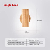 Lampe de chevet nordique LED multi-têtes en noyer