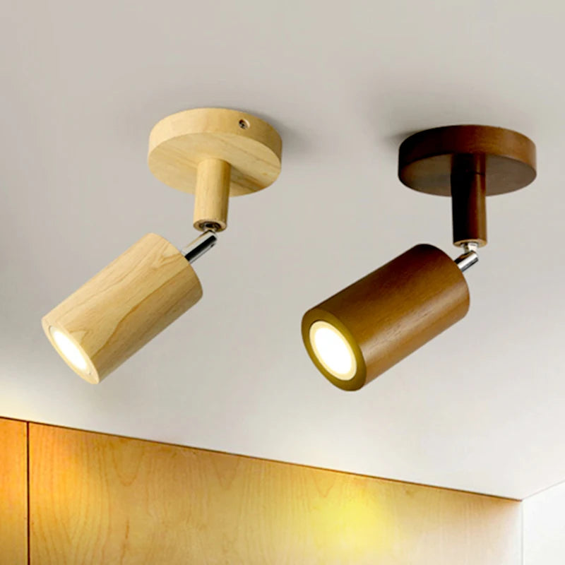 Applique murale LED nordique en bois massif