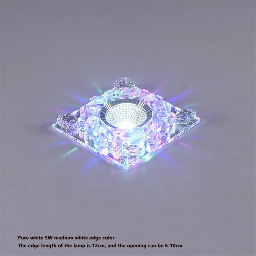 plafonnier led rgb carré en cristal pour décoration intérieure variée - vue 21 sur 24
