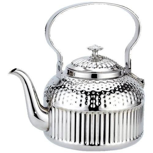 Théière inox motif martelé avec filtre intégré 18l