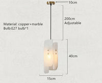 suspension en marbre véritable avec fil de cuivre réglable 	 style