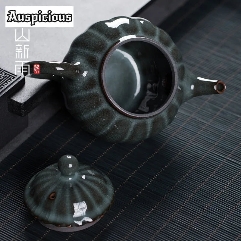 théière artisanale celadon style longquan avec filtre 200ml - vue 4 sur 7