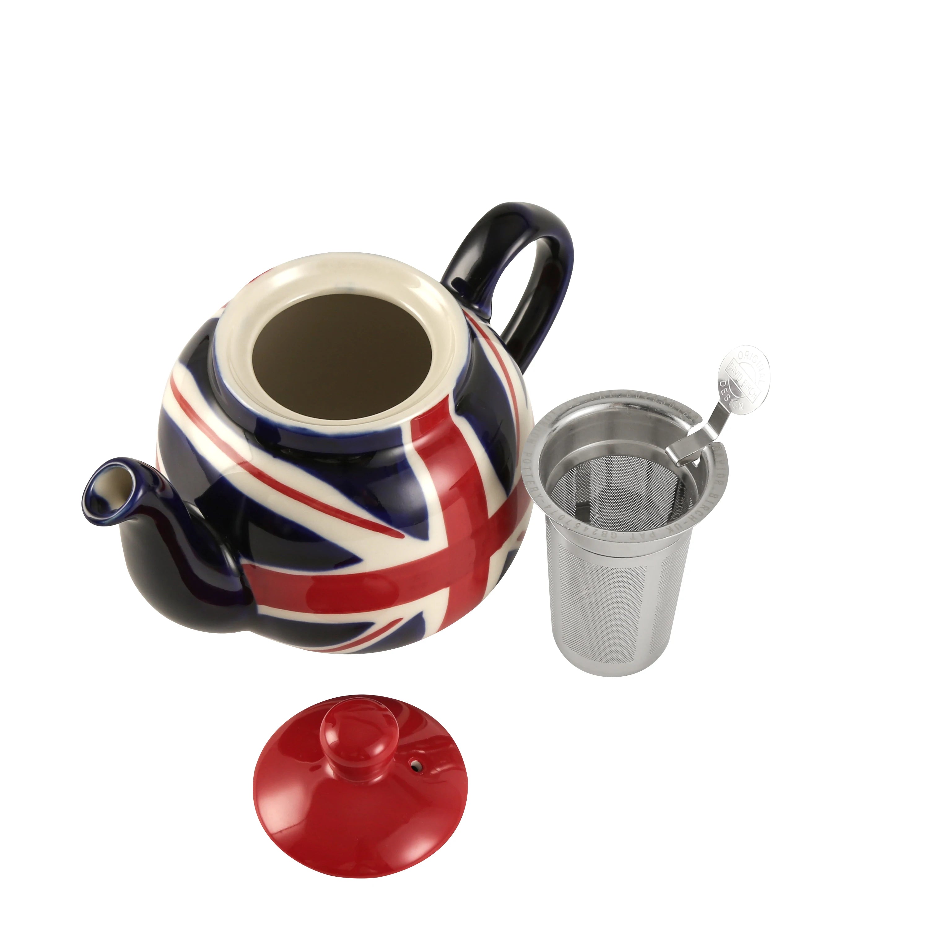 Théière céramique motif drapeau britannique infuseur inox - vue 5 sur 7