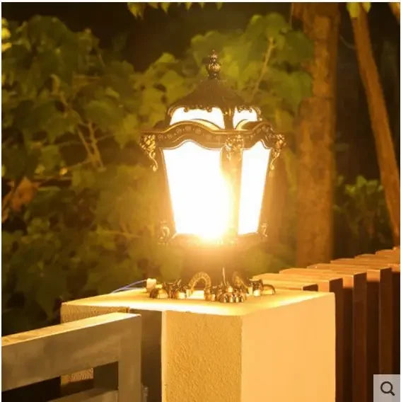 Colonne européenne phares clôture extérieure porte pilier lampe étanche extérieure jardin cour paysage lumière