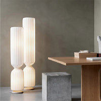 Lampadaire plissé nordique wabi sabi lampe en tissu blanc pour salon chambre Loft décor LED coin longue bande lumière sur pied