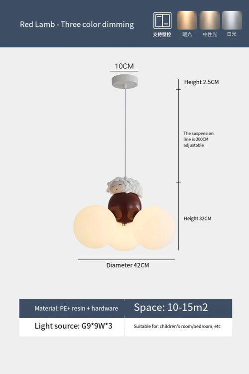 lustre créatif dessin animé ours ballon pour enfants - vue 10 sur 16