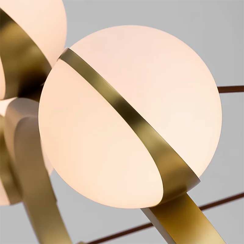 Lustre design rond avec boules LED