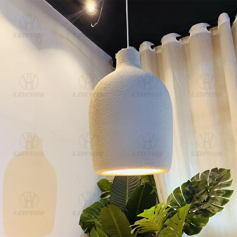 lustre wabi-sabi moderne fait main led irrégulier loft décoratif - vue 4 sur 9