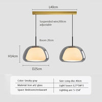 suspension en verre double couche style danois pour intérieur élégant