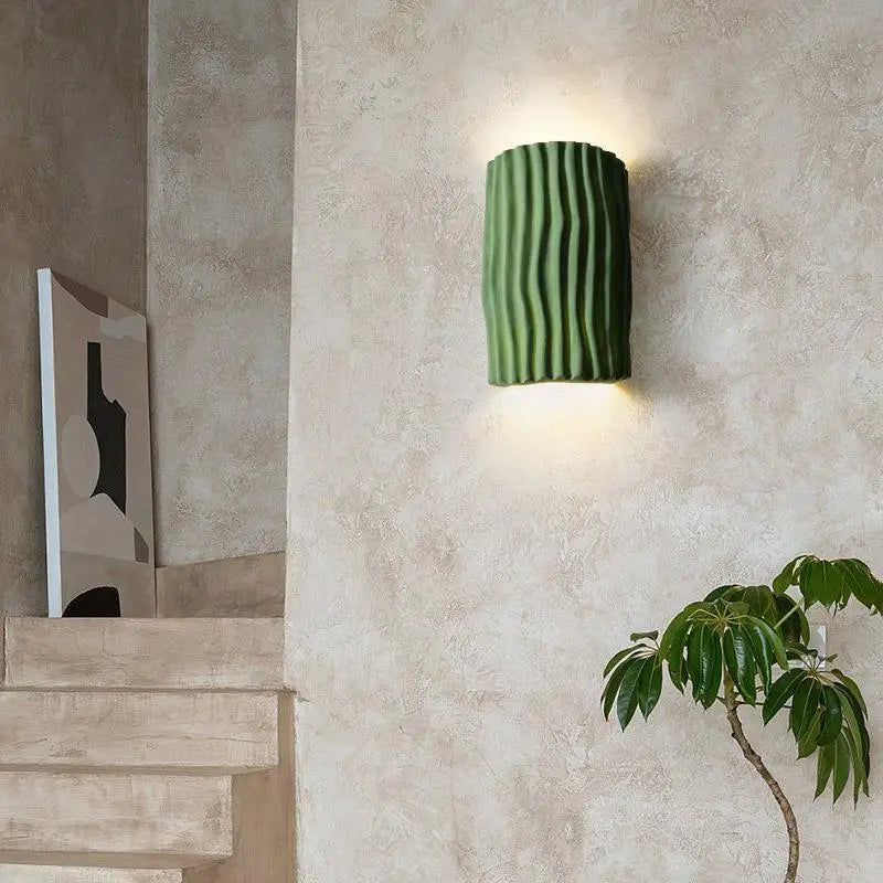 applique murale nordique en résine motif ondulé double tête led