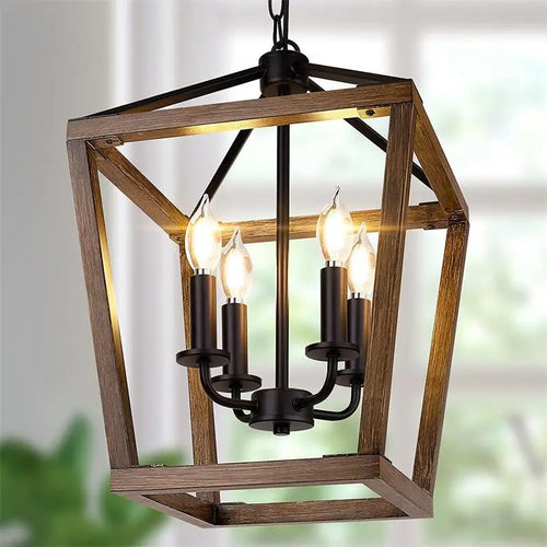 lustre américain rétro forme cage à oiseaux éclairage industriel moderne - vue 2 sur 8