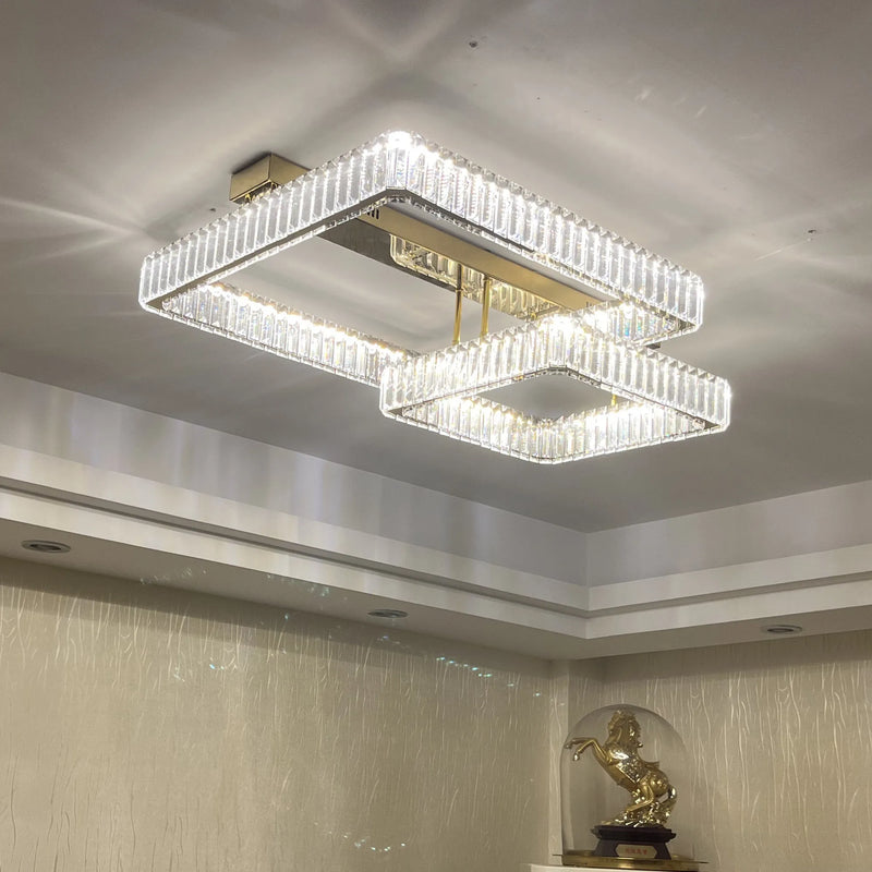 Plafonniers Led modernes à intensité variable pour salon Lustre cristal plafonnier chambre luxe plafonniers luminaires