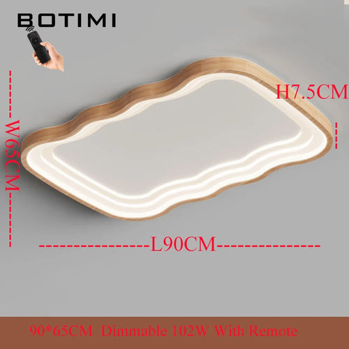 Plafonnier LED rectangulaire en bois - vue 12 sur 11