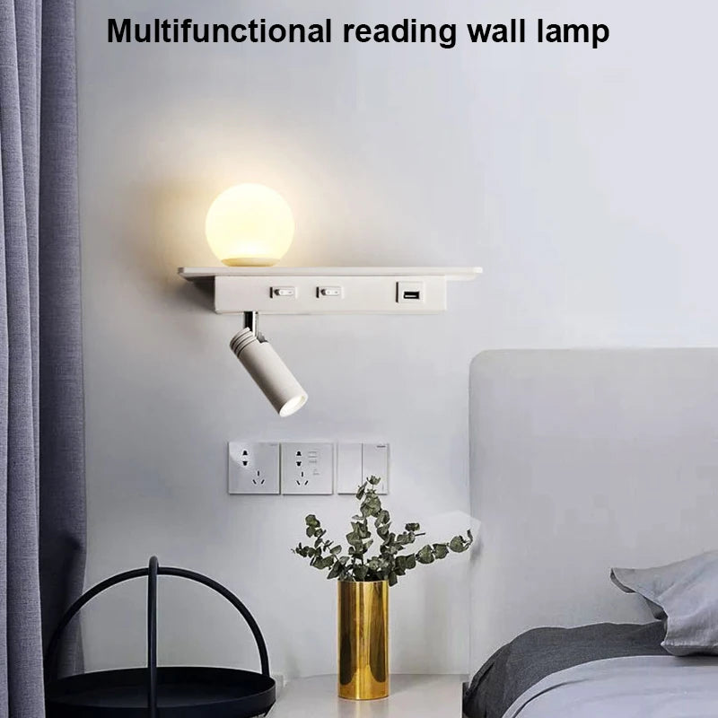 lampe de chevet moderne led avec interrupteur et usb