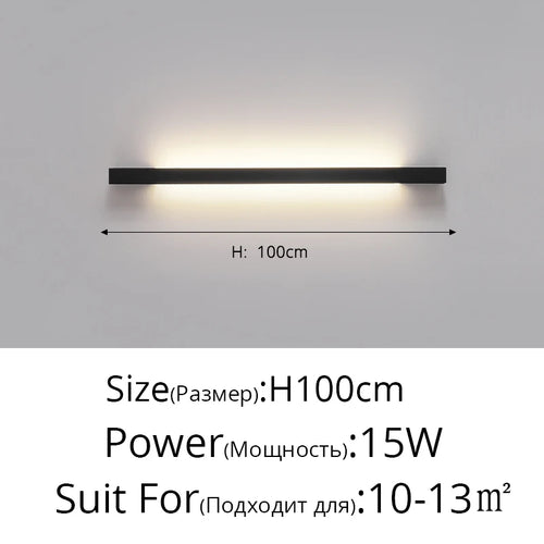 applique murale à bande led minimaliste moderne et créative - vue 13 sur 16