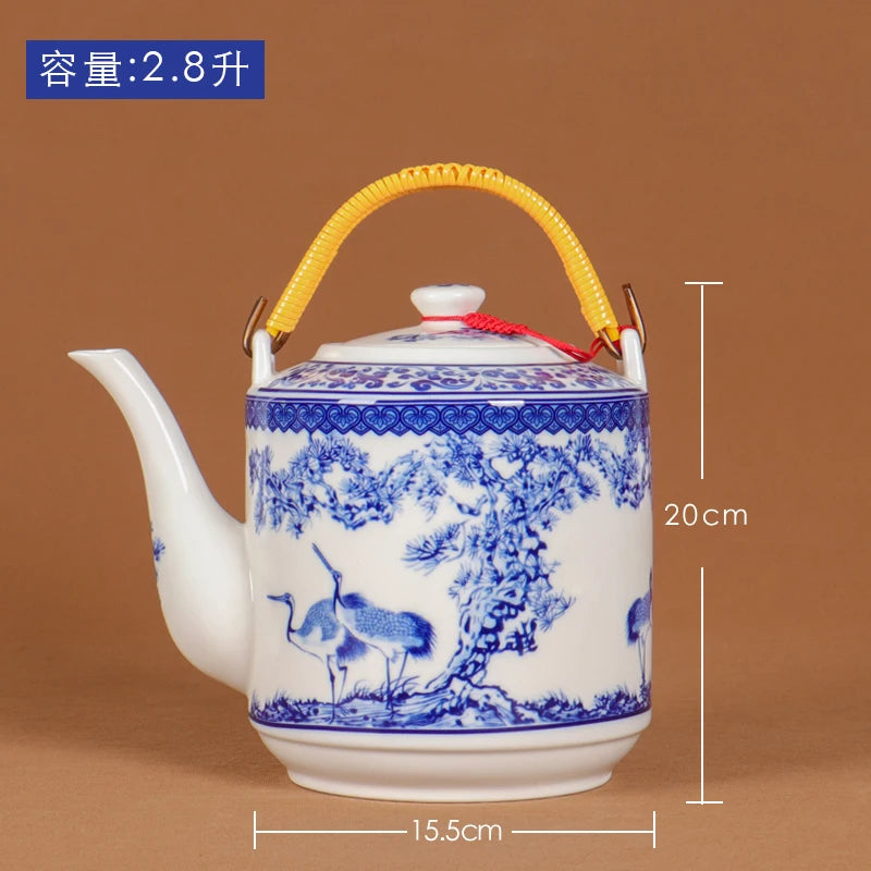 Théière céramique jingdezhen grande capacité style chinois traditionnel - vue 2 sur 7