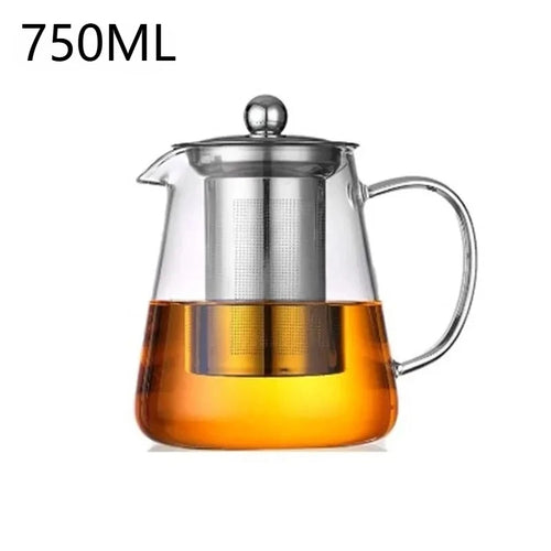 Théière verre borosilicate infuseur amovible acier kungfu
