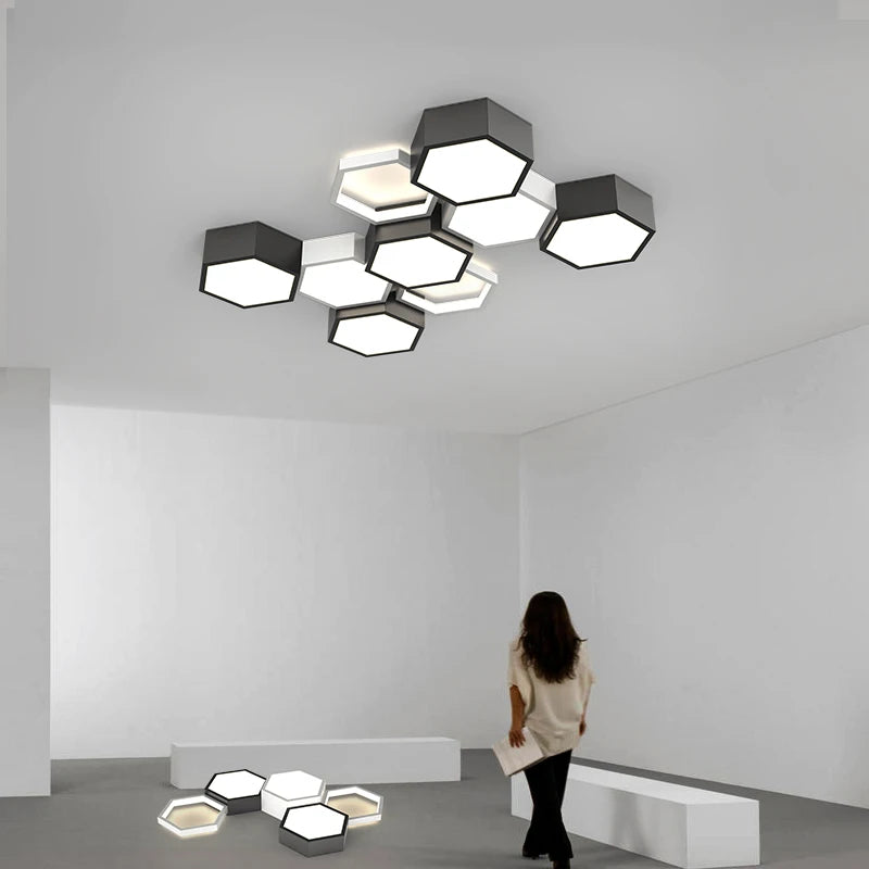 plafonnier design en nid dabeille pour intérieur créatif - vue 5 sur 18