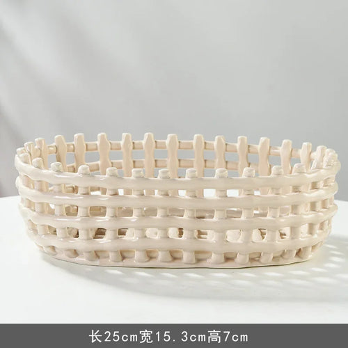 panier de rangement en céramique pour fruits et ustensiles de cuisine - vue 22 sur 21