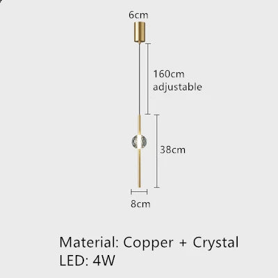 suspension LED en laiton design moderne avec cordon réglable - vue 11 sur 17