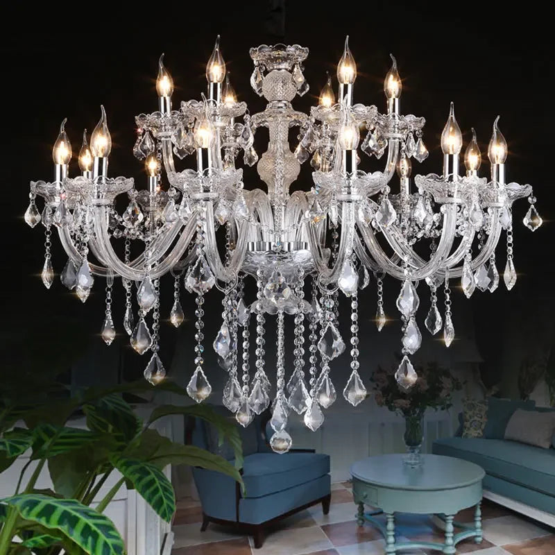 lustre en cristal Style européen avec bougie maison