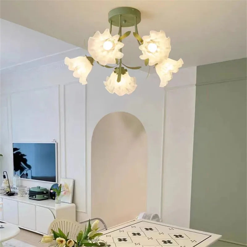 lustre créatif fleurs décoration nordique pour intérieur moderne - vue 4 sur 24