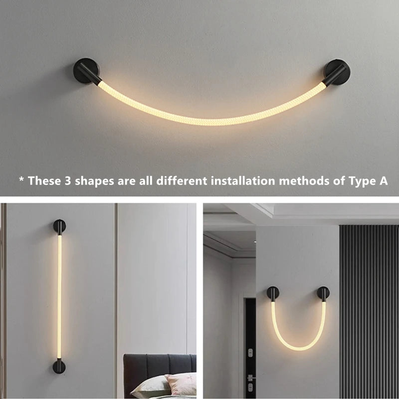 lampe led en silicone minimaliste de luxe flexible artistique - vue 5 sur 10