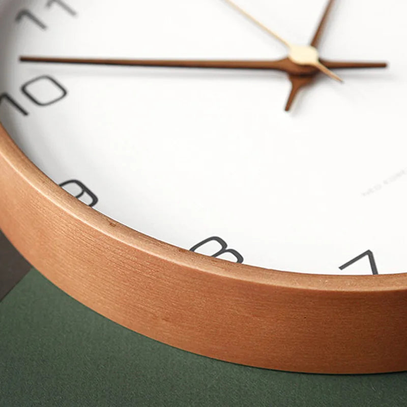 horloge murale en bois et verre design nordique élégant et simple - vue 5 sur 7