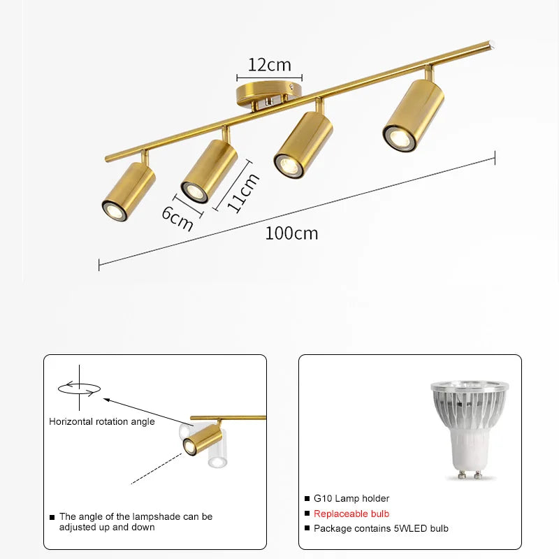 plafonnier led monté en surface angle réglable pour restaurant bar