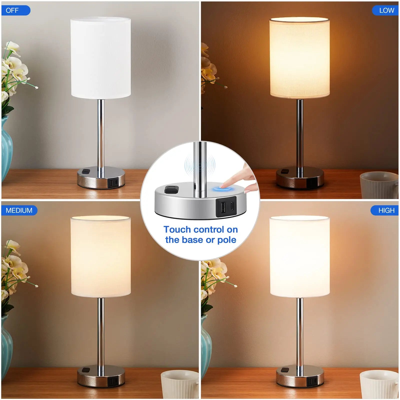 Lampe de Table tactile pour chambre à coucher - vue 5 sur 20